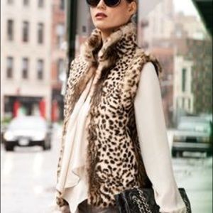 Faux Fur Leopard Print Vest